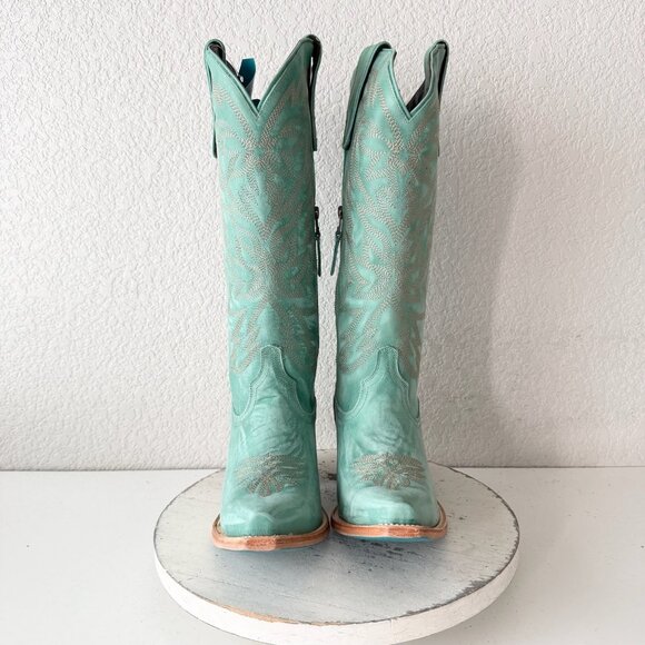Lane SMOKESHOW Womens Cowboy Boots 9 Taos Turquoise Western Cowgirl Mid Calf NWT - Picture 5 of 11